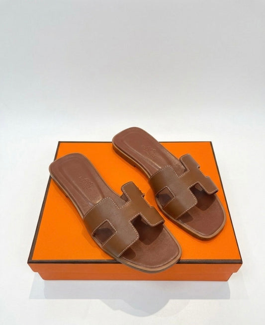 Sandali Slide in Pelle